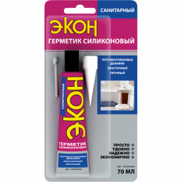 Герметик силиконовый санитарный ЭКОН прозрачный 70 мл