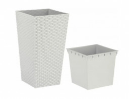 Кашпо РОТАНГ со вставкой 8/15л Белый БШ6825 х5