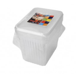 Контейнер с крышкой одноразовый прямоугольный 179х132х93 мм 1,5 л 5 шт