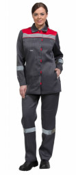 Костюм летний женский ТИМБЕР РФ серый/красный