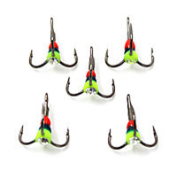 Крючок  тройник светофор Namazu с каплей и камнем, размер 10 (INT), цвет YG (5 шт.)/800/