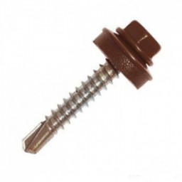 Саморез 5,5*19 ш/гр кровельный темно-коричневый RАL 8017