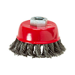 Щетка для УШМ 125 мм  М14 "чашка" металлическая крученая проволока "MATRIX"