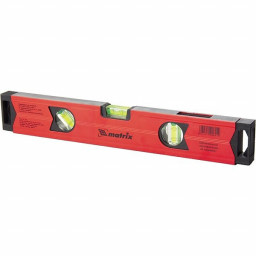 Уровень 400 мм алюминиевый 2 глазка + 1 зеркальный, фрезерованный усиленный, магнит MATRIX